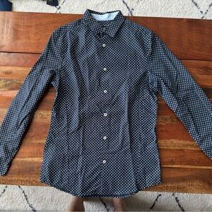 H&M Navy Polka Dot Dress Shirt